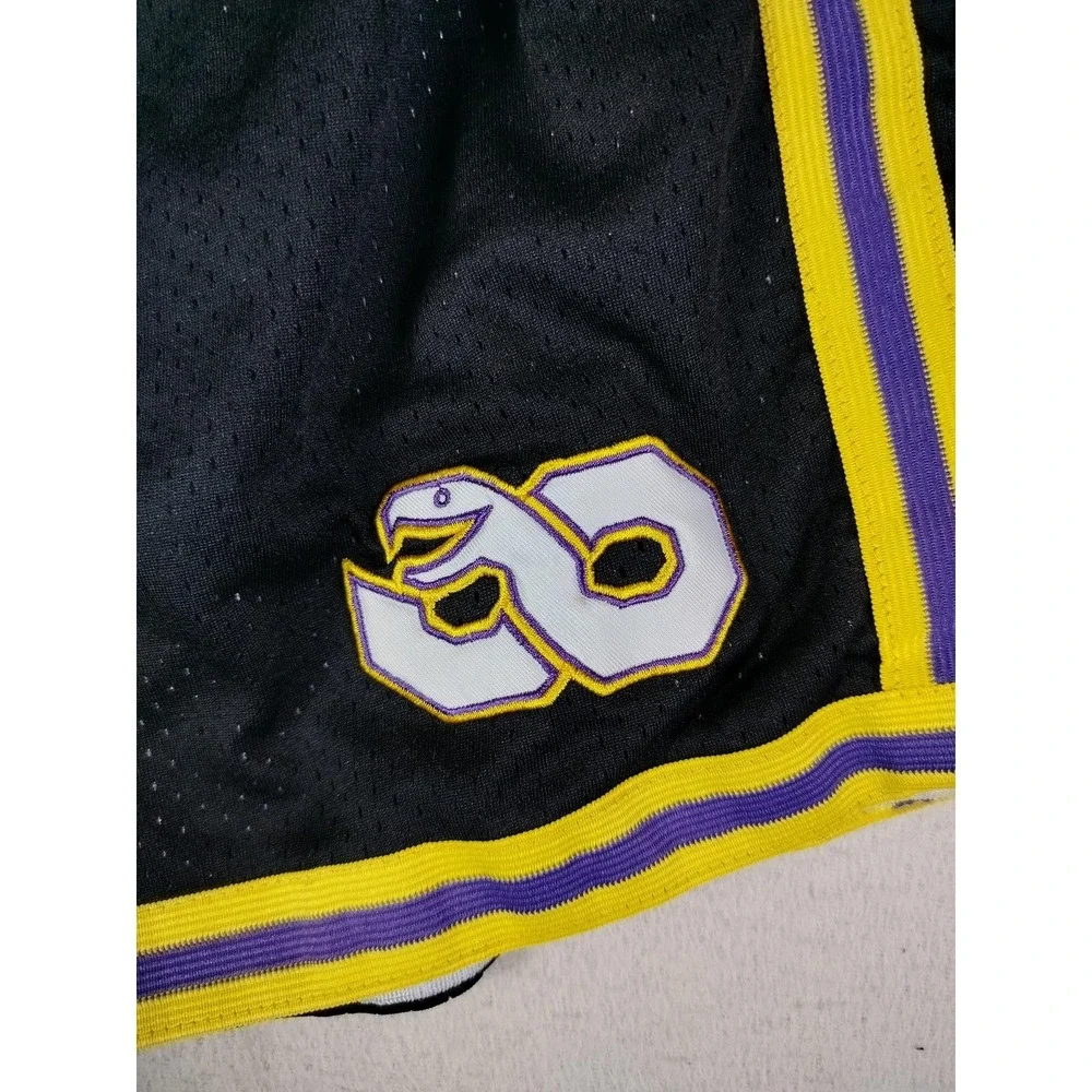 Just Don Mamba Shorts‎ Mens Large Black Basketball Mesh Snake Logo Athletic